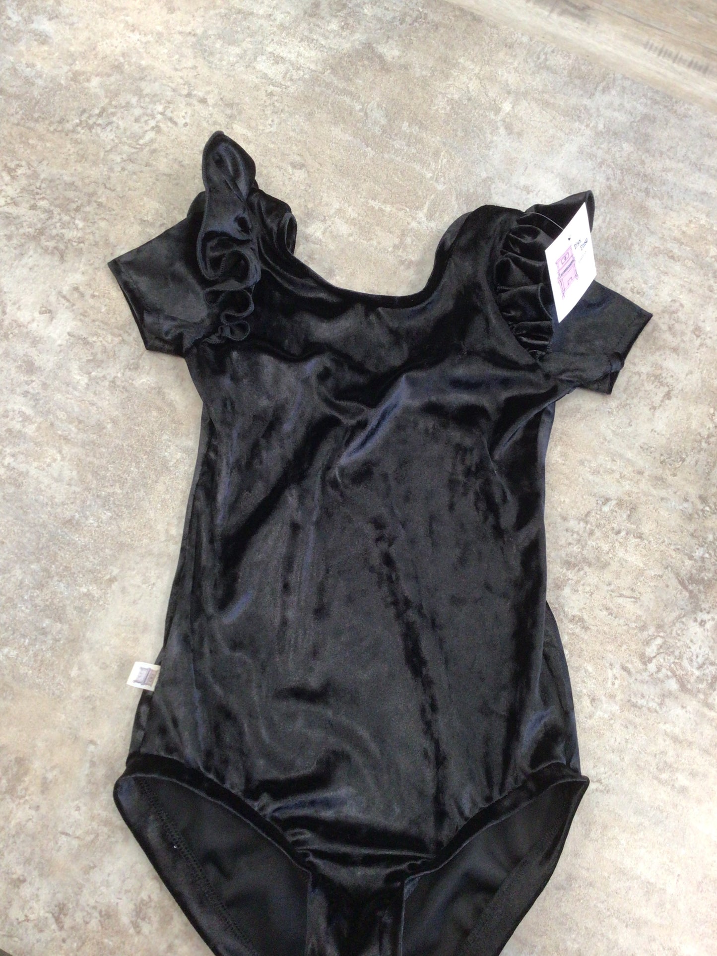 PPC Short sleeve bodysuit- “Black Velvet” Size 6