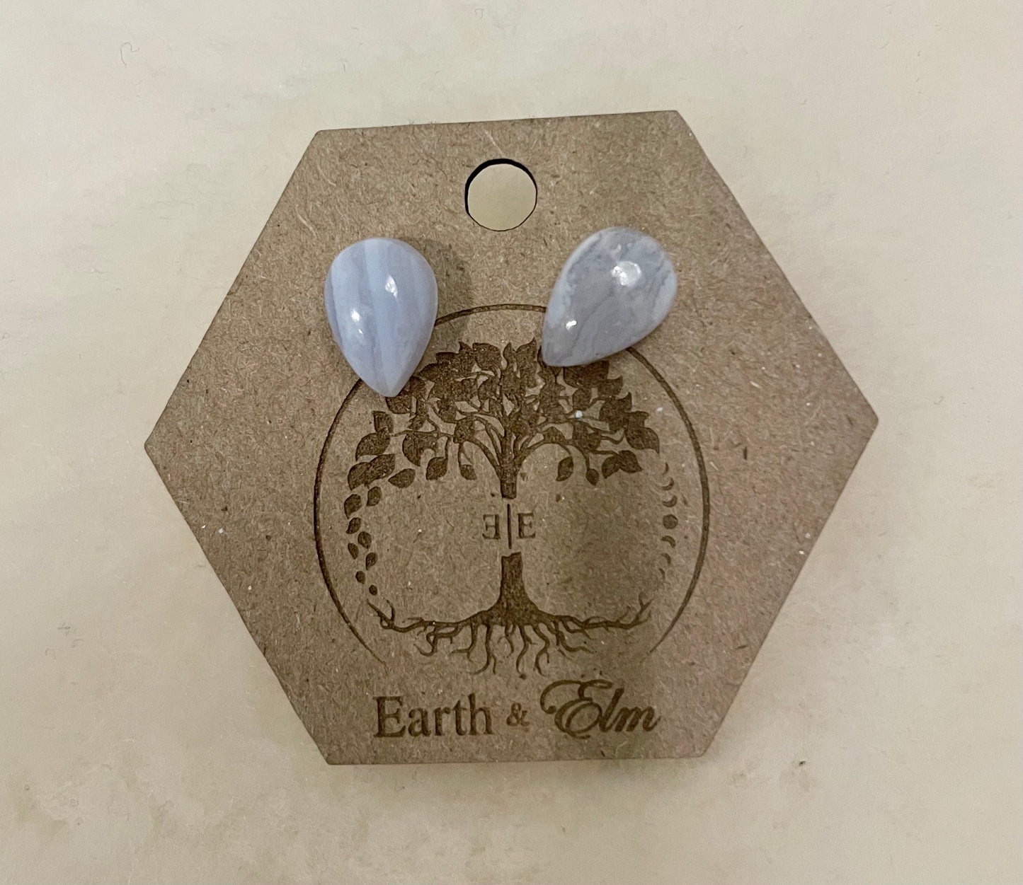 EAE-5 “8x12 Blue lace Agate” Earrings