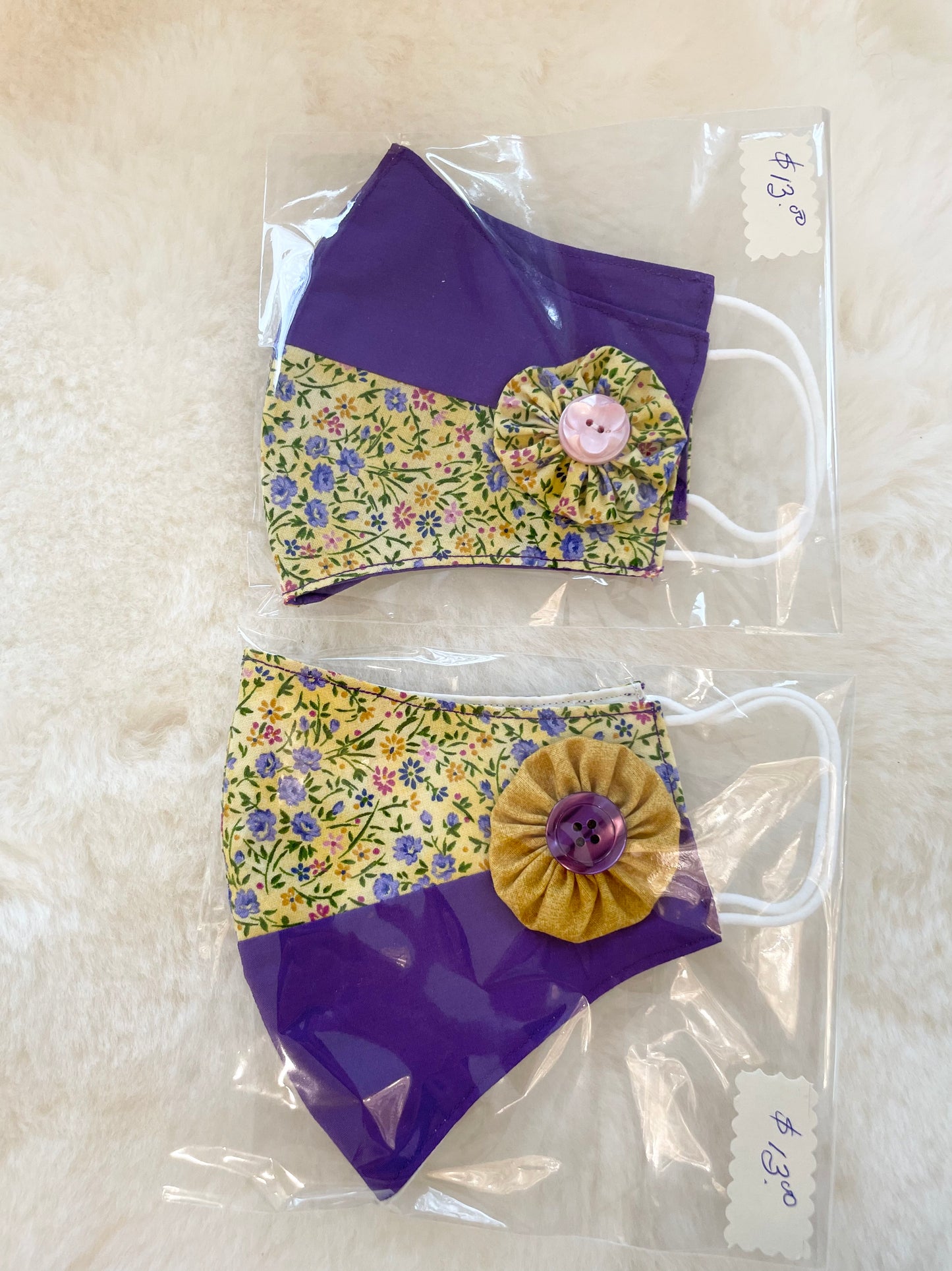 YE-22 Mask Purple with Button Flower