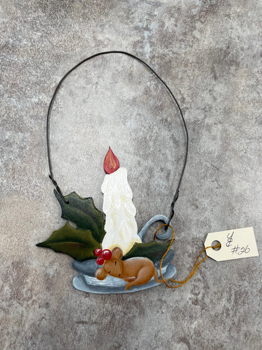 YE-26 Candle ornament - Handpainted Ornament