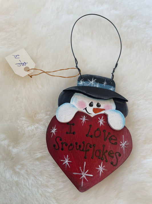 YE-11 Snowman Ornament - Wooden hand painted