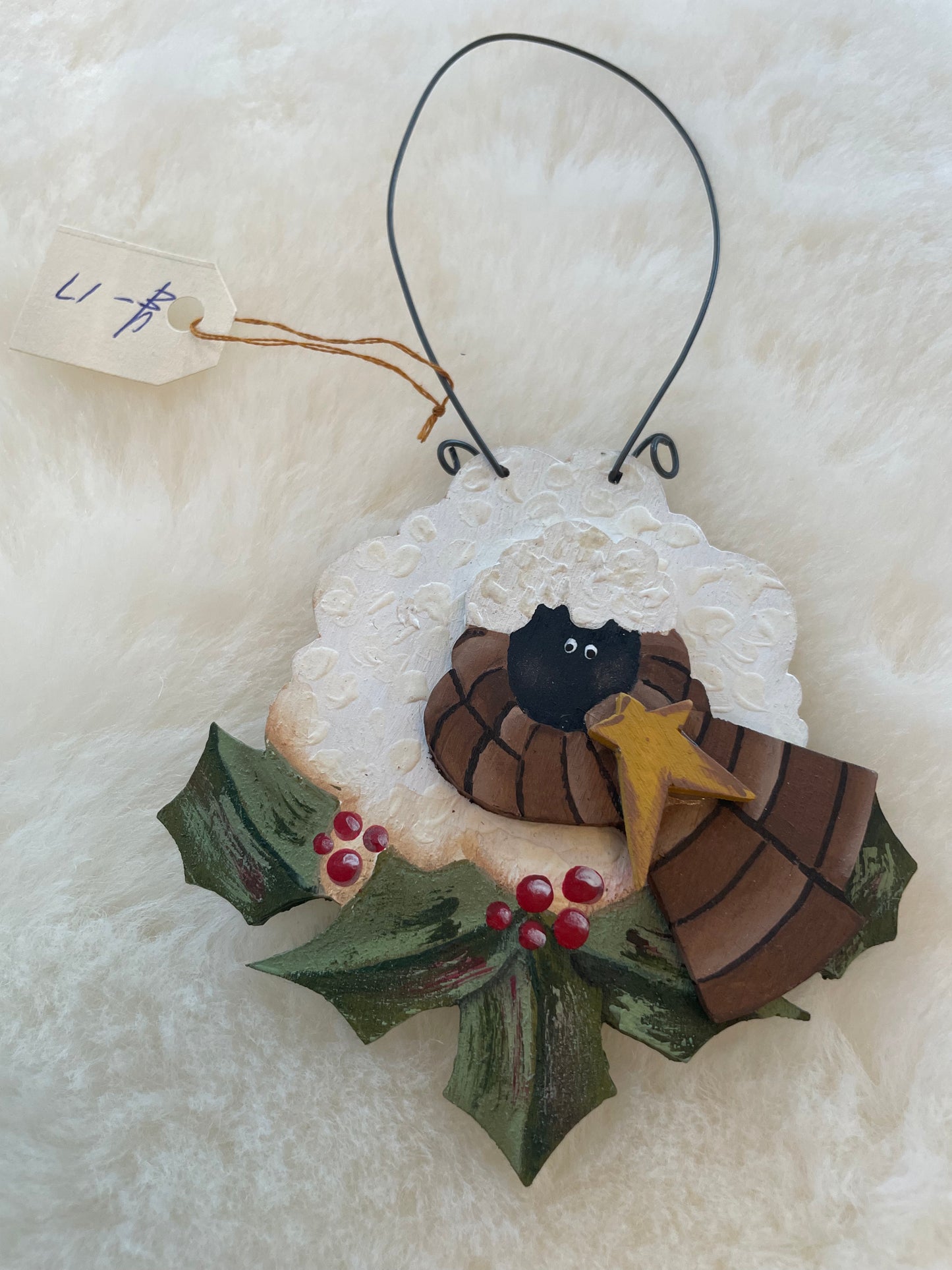 YE-17 Sheep Ornament - Wooden hand painted