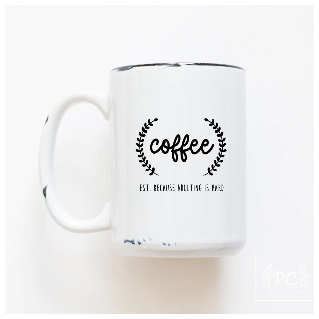 PCP0225-019 Coffee because Adulting Mug