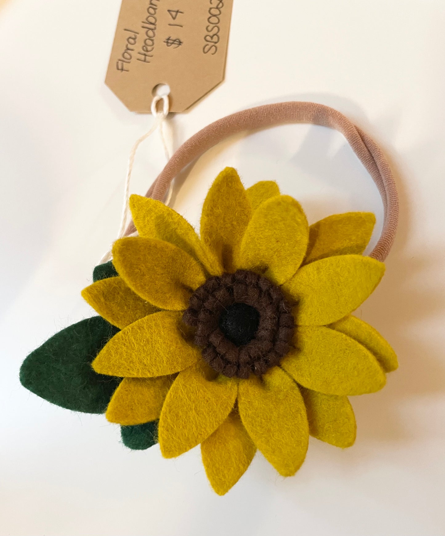 SBS-002 Felt Floral Headband - Sunflower