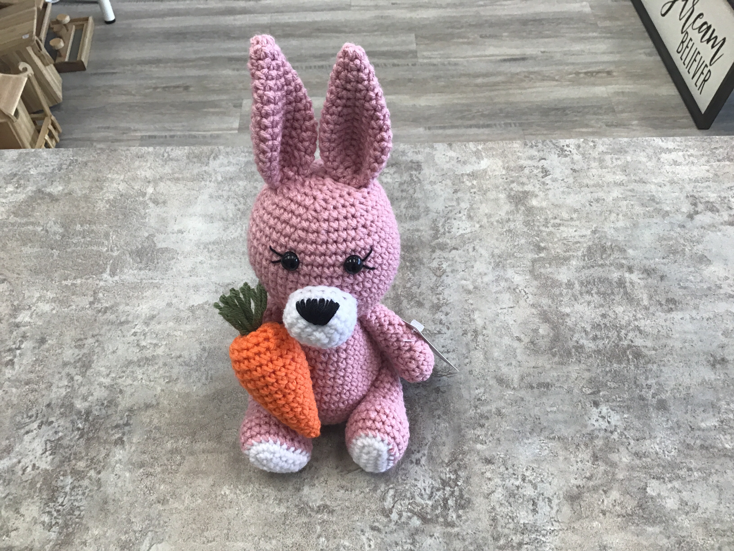FDC - Crochet Pink Bunny with Carrot