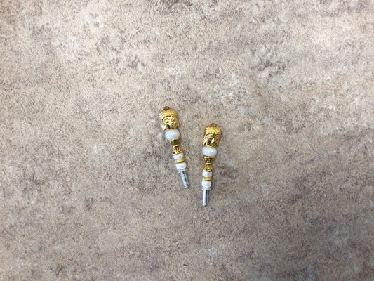 PEG-01 “LL” Gold/Pearl Buddha Peg Pair