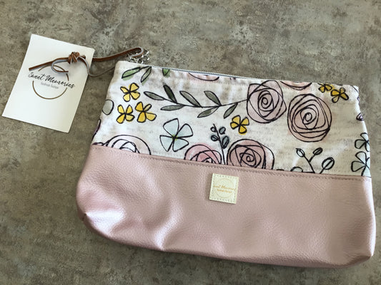 SWE-61 Pink & Floral Large Pouch