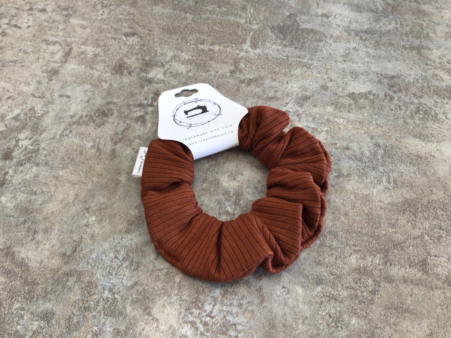 CBC Small Ribbed Scrunchie - Brown