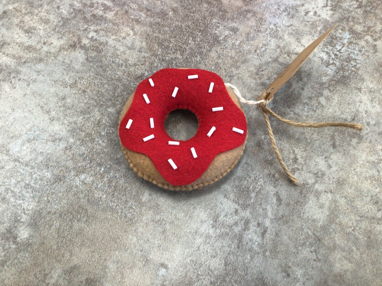 SBS-014 Doughnut Ornament “Red/White Sprinkles”